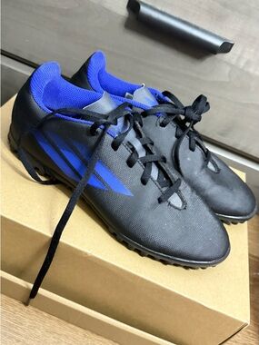 Adidas Boys X Speedflow Black Blue Soccer Indoor Football Cleats size  5.5